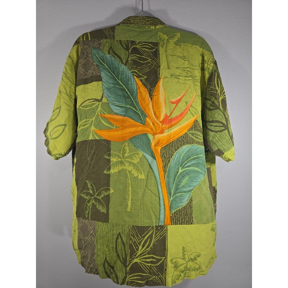 Tommy Bahama Shirt Large Hawaiian Camp 100% SILK Birds Of PARADISE Floral AE - Picture 7 of 8